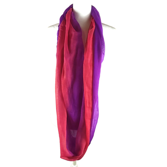Mixit Infinity Scarf Pink Purple Sheer Polyester 68 X 23 Spring - Picture 6 of 8